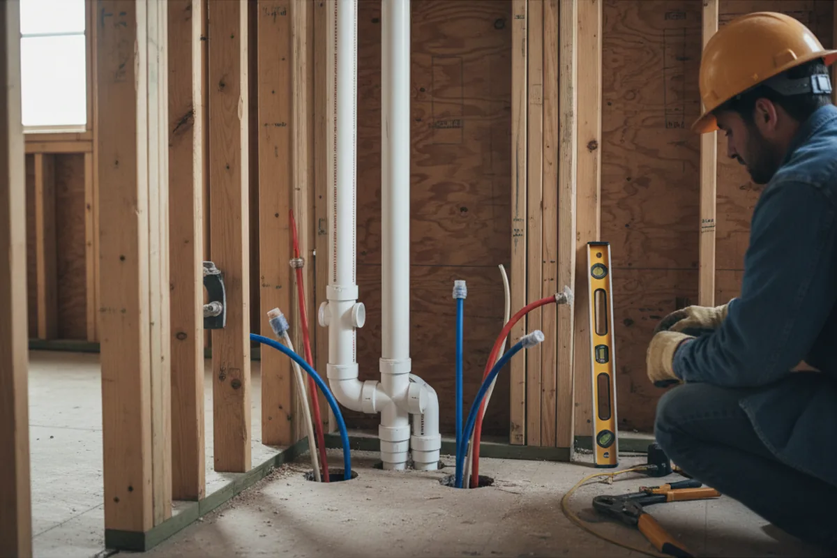Drain and supply rough-in during Toilet Repair and Installation in Nelliston